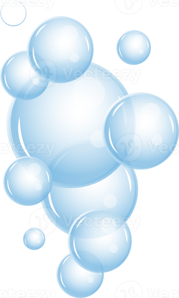 realistisk gnistrande strömma av luft under vattnet bubblor i vatten, soda, hav. skum bubblor png