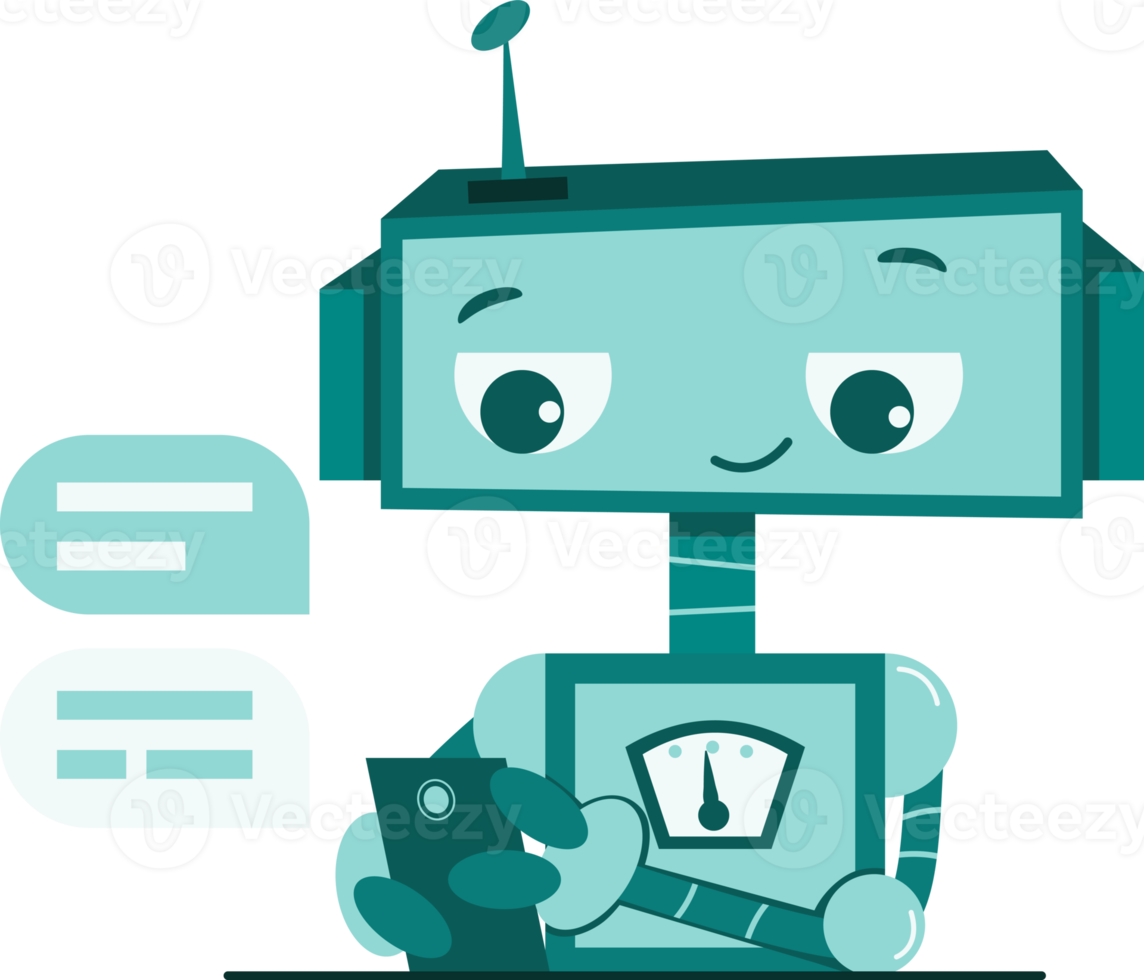 Free Smiling cute robot chat bot. Support service character. 19898442 PNG with Transparent