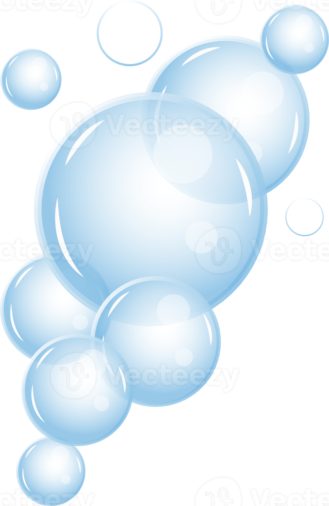 Realistic fizzing flow of air underwater bubbles in water, soda, sea