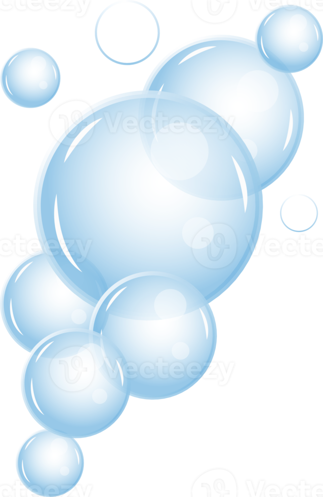 Realistic fizzing flow of air underwater bubbles in water, soda, sea. Foam bubbles png
