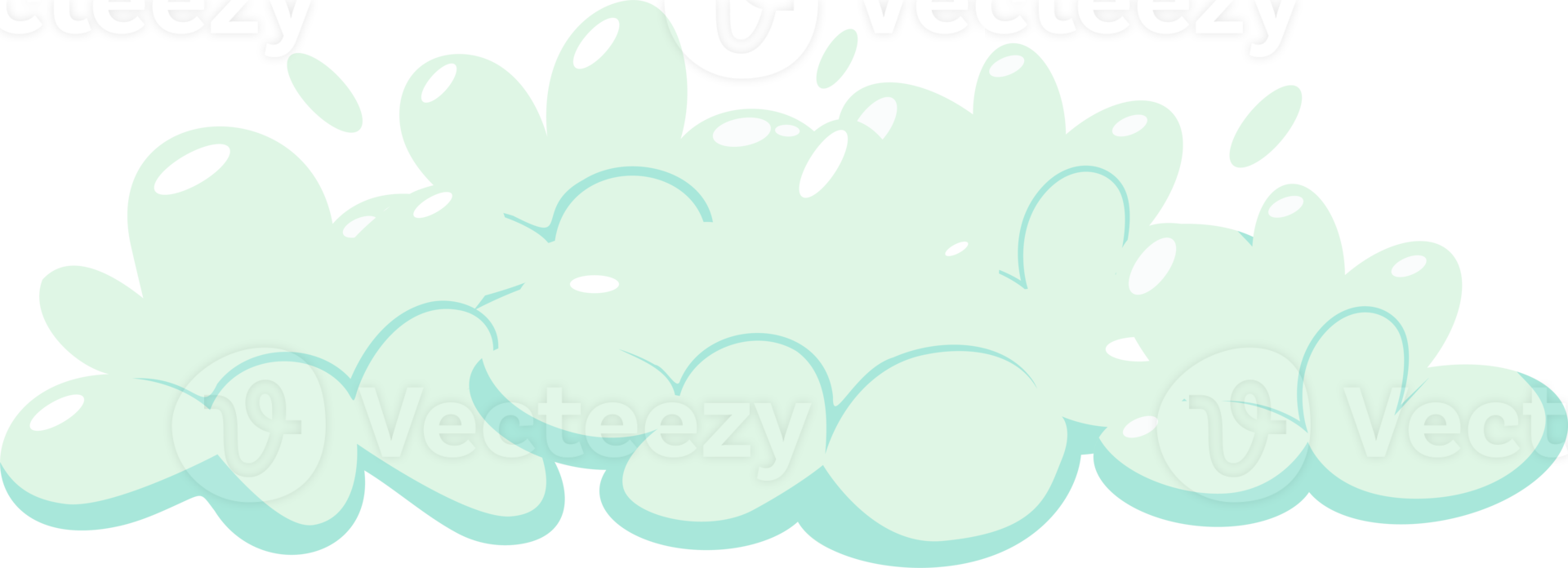 Soap foam with bubbles. Cartoon shampoo and soap foam suds png