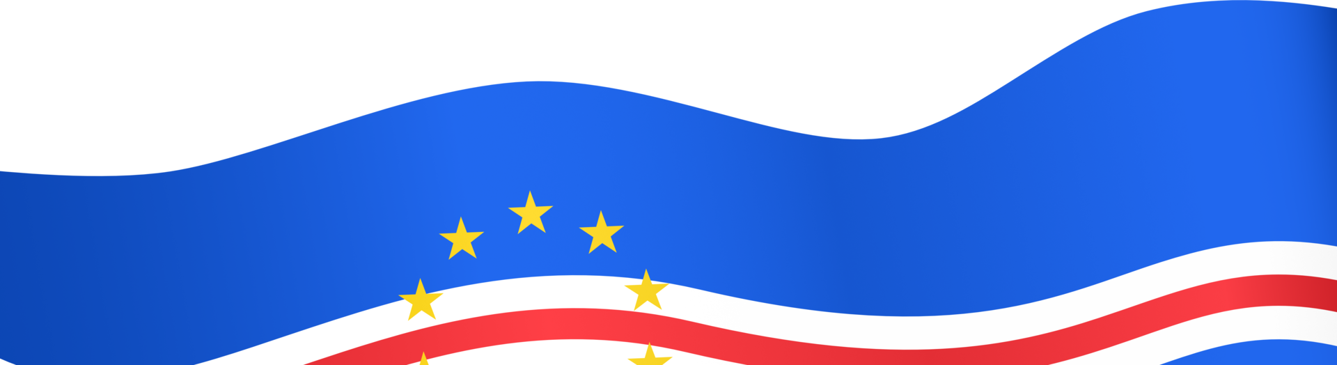 Cape Verde flag wave isolated on png or transparent background