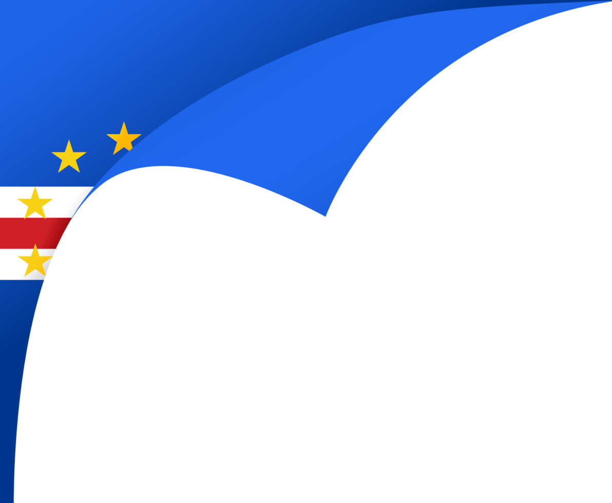 Cape Verde flag wave isolated on png or transparent background