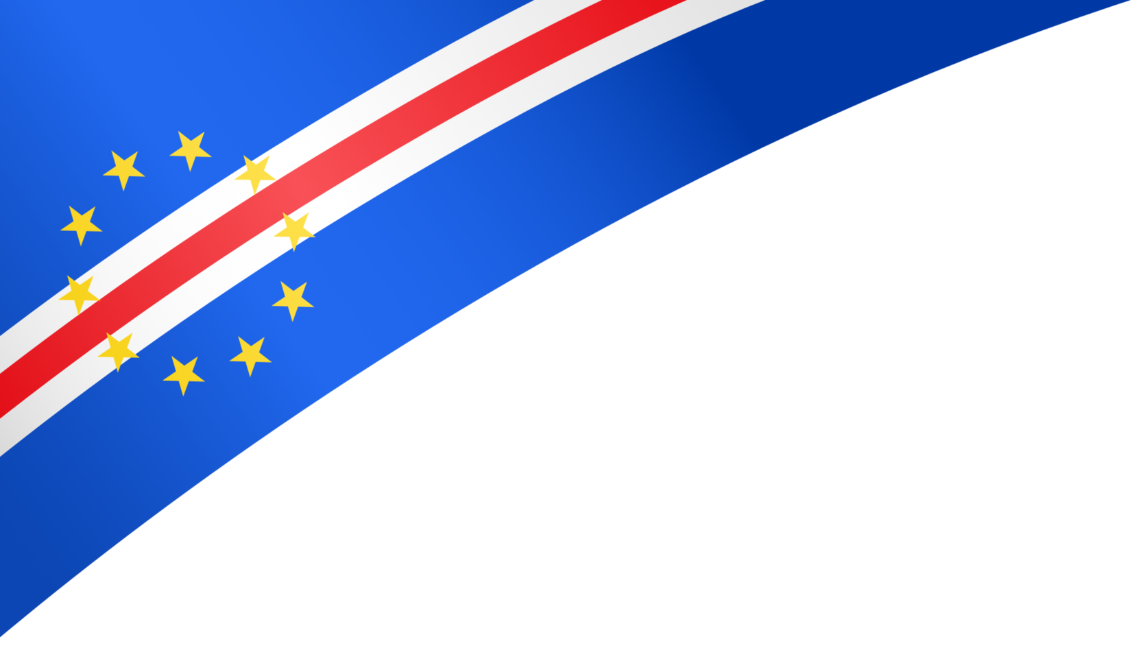 Cape Verde flag wave isolated on png or transparent background