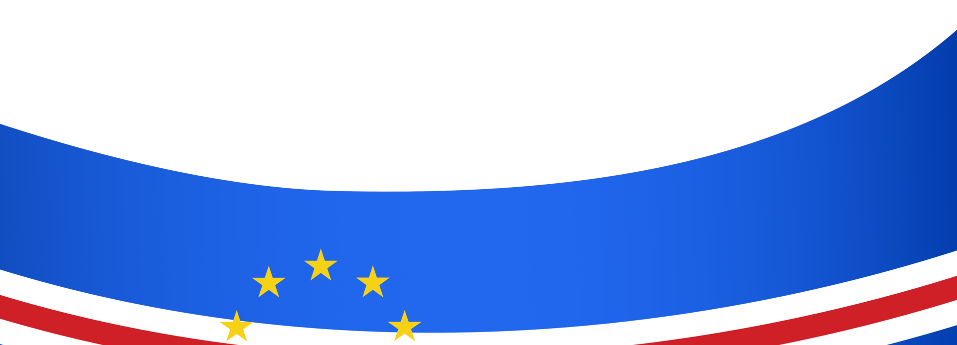 Cape Verde flag wave isolated on png or transparent background