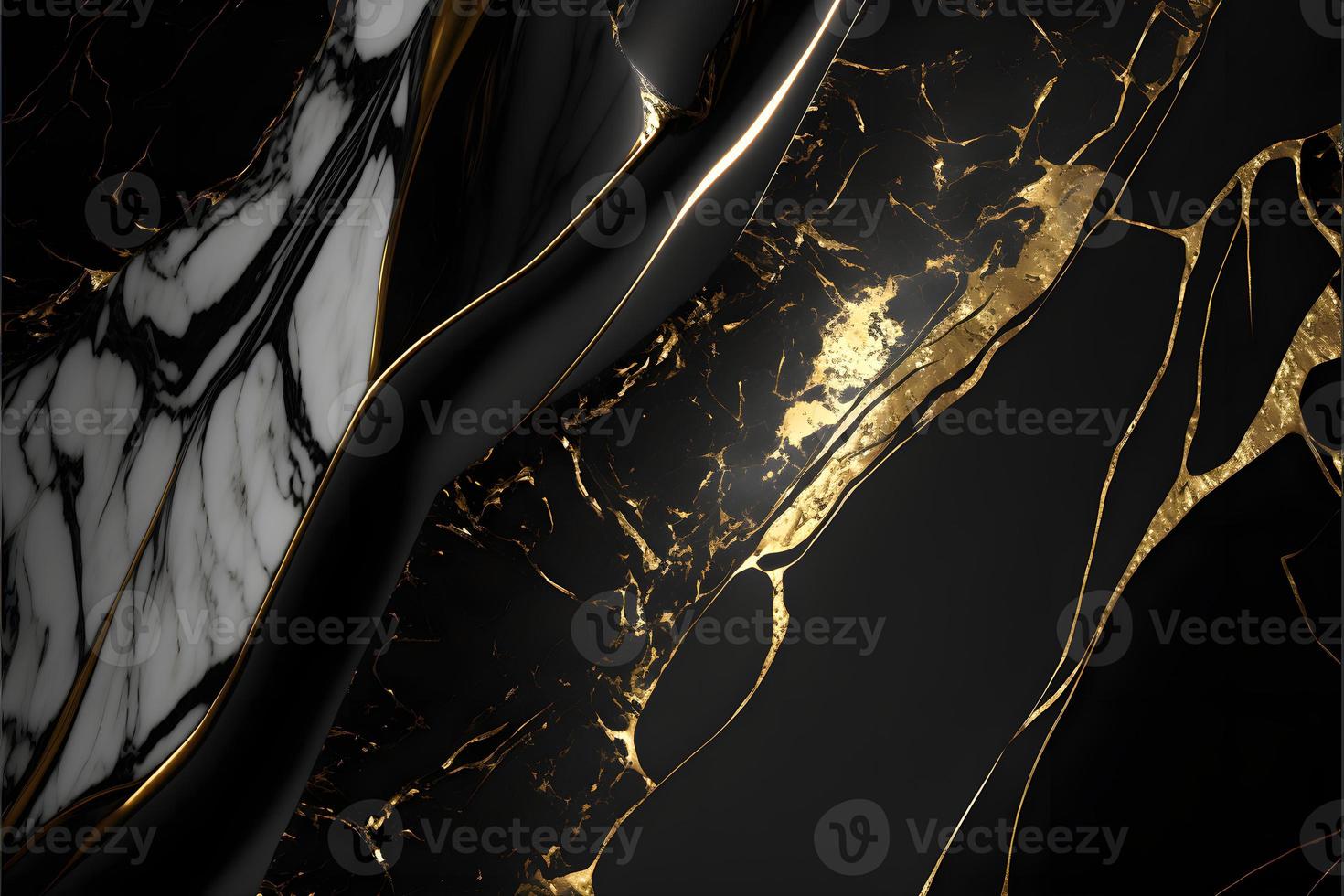 Elegant black, white, and gold marble background texture for use in design projects photo