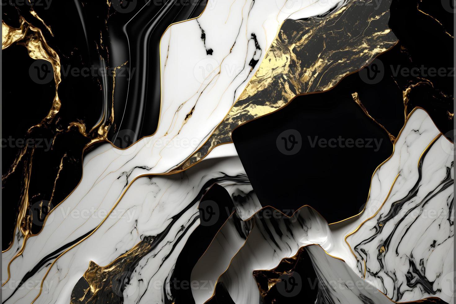 Elegant black, white, and gold marble background texture for use in design projects photo