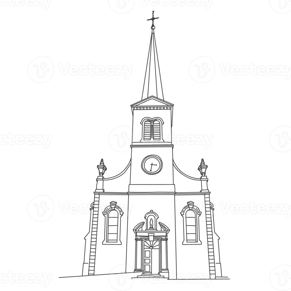 mooi kerk tekening element png