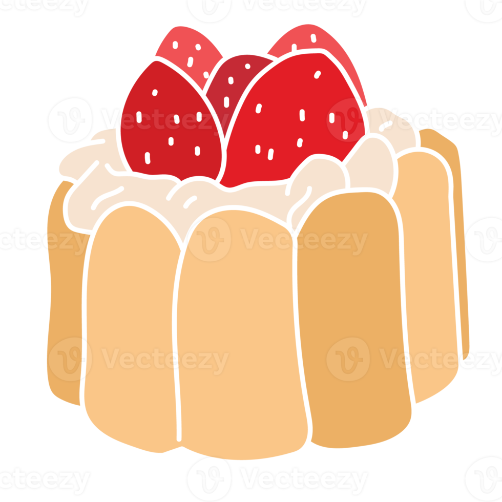 torta dolce su superiore fragola png