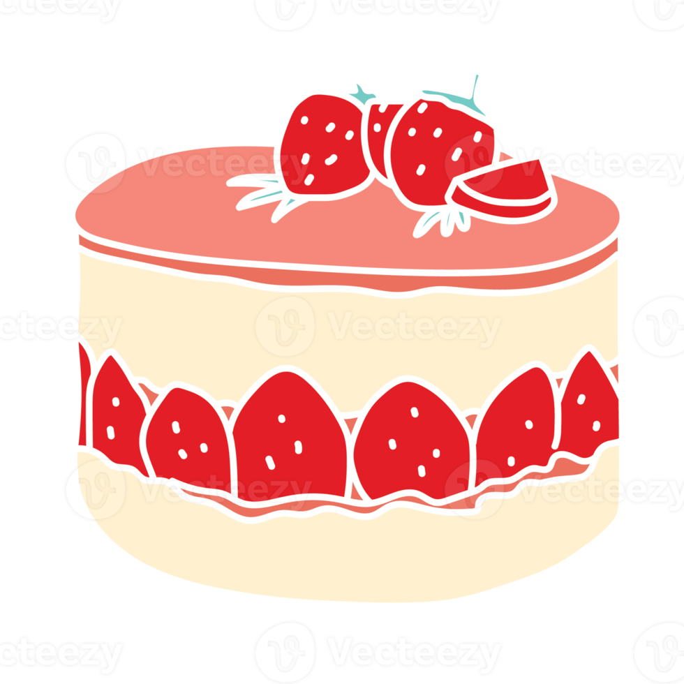 torta dolce su superiore fragola png