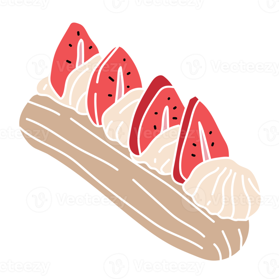 Cake dessert lover strawberry on top png