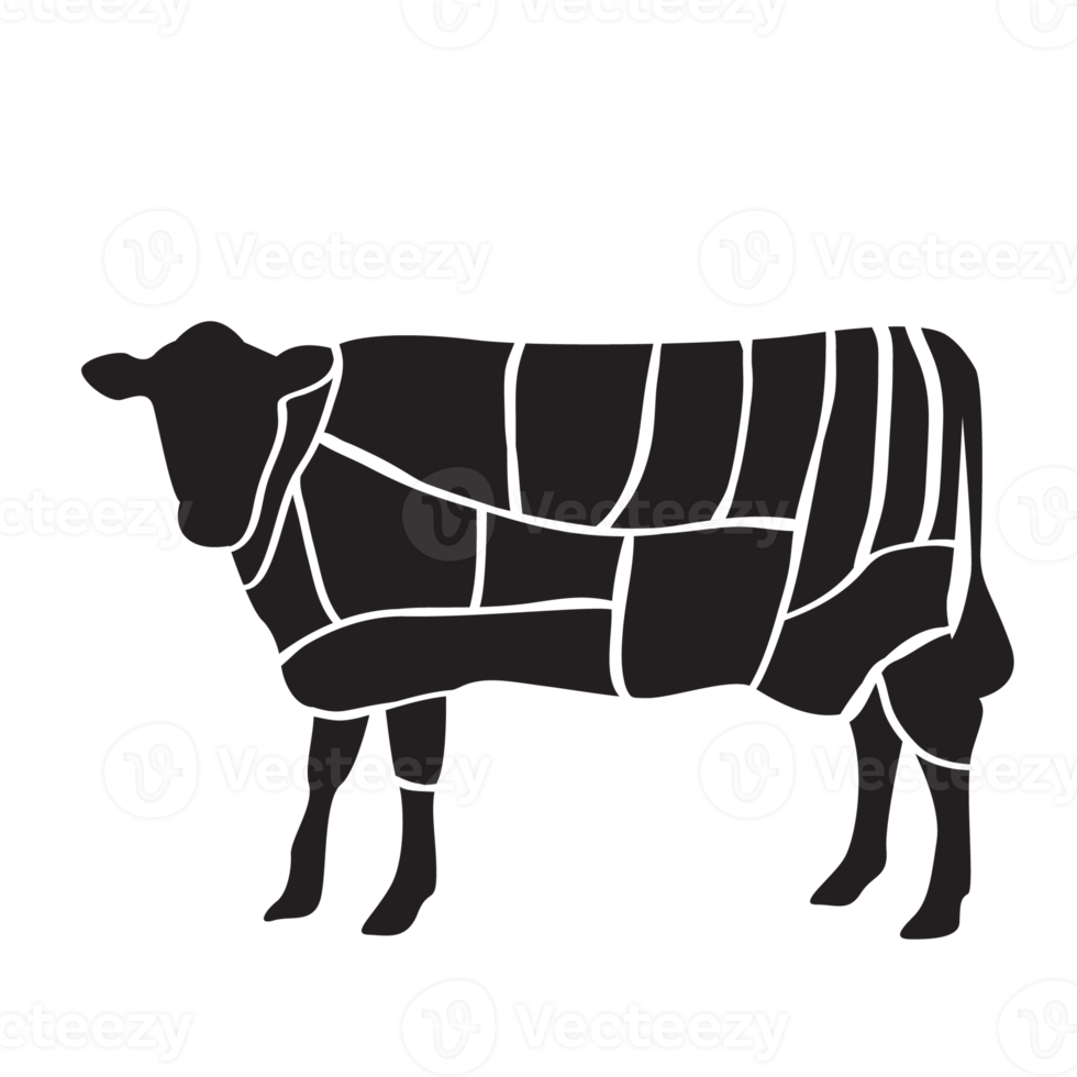 The Butcher's cut Guide of BEEF png