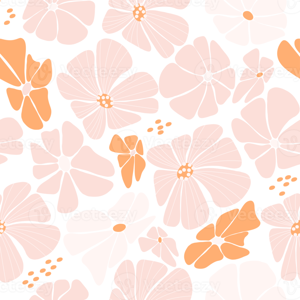 Abstract Retro floral seamless pattern png