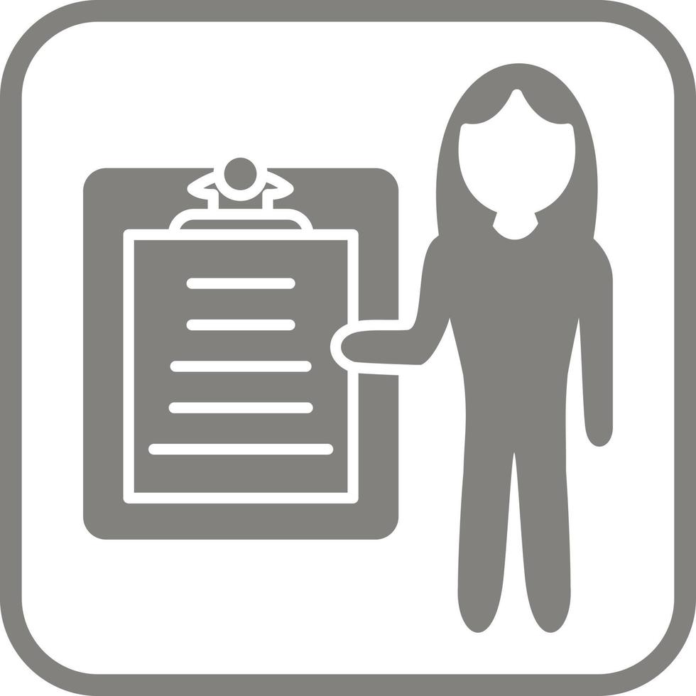 Unique Female Presenter Vector Icon