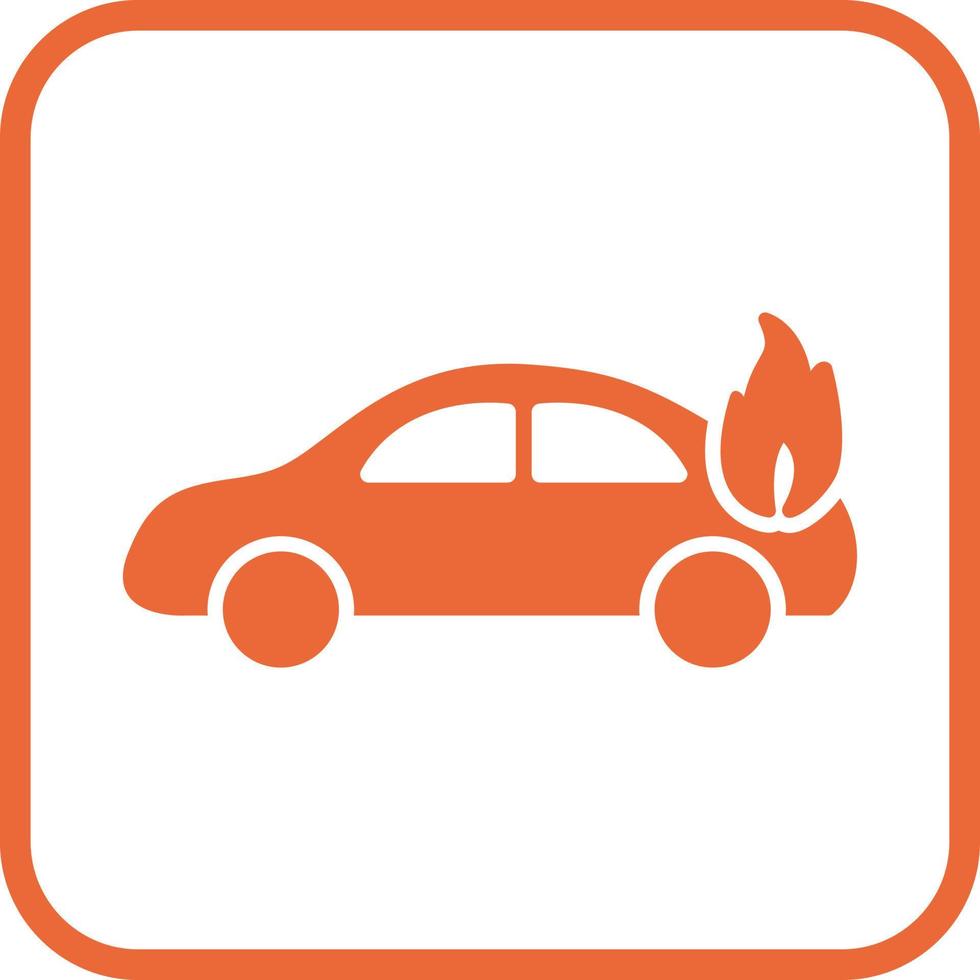 Unique Car on Fire Vector Icon