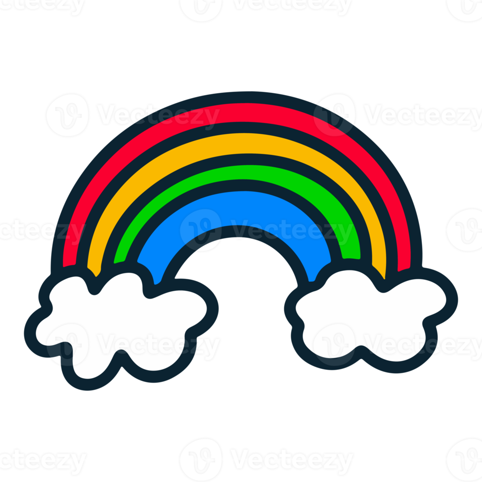 Rainbow among the cloud png