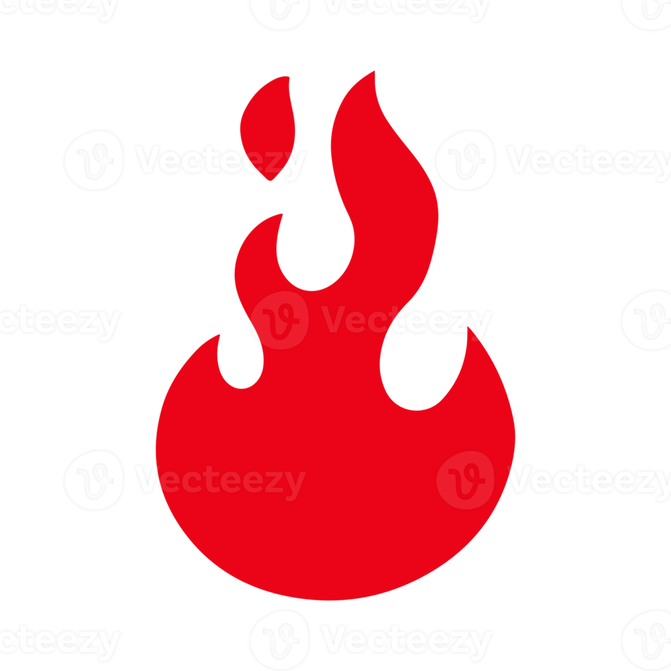 Simple red fire element png