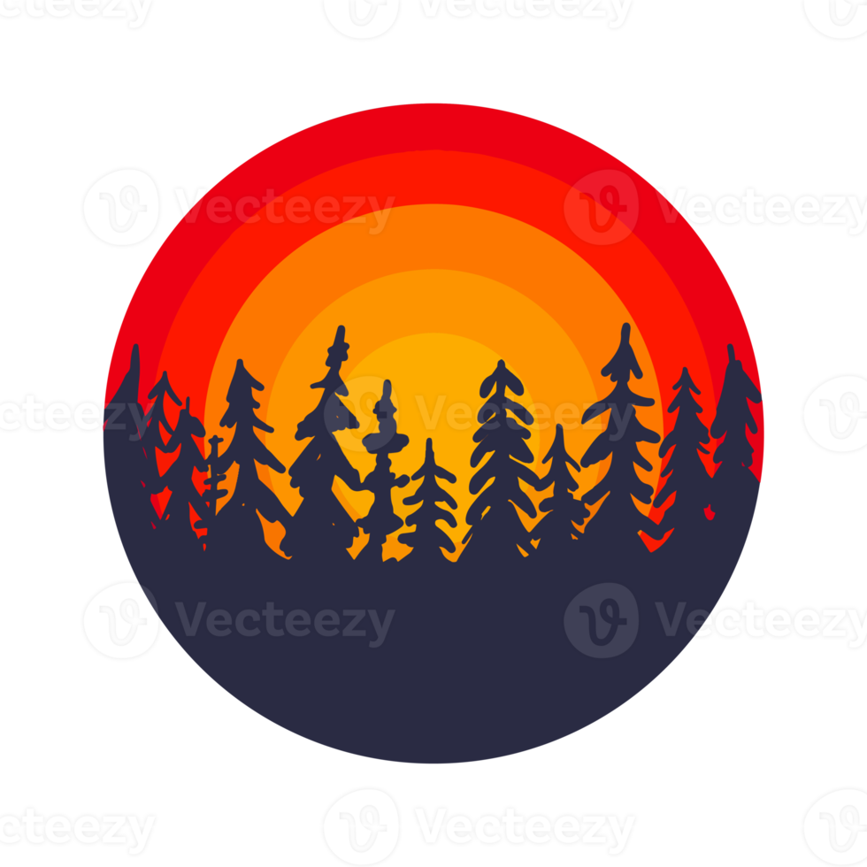 pine forest for camping ground logo png