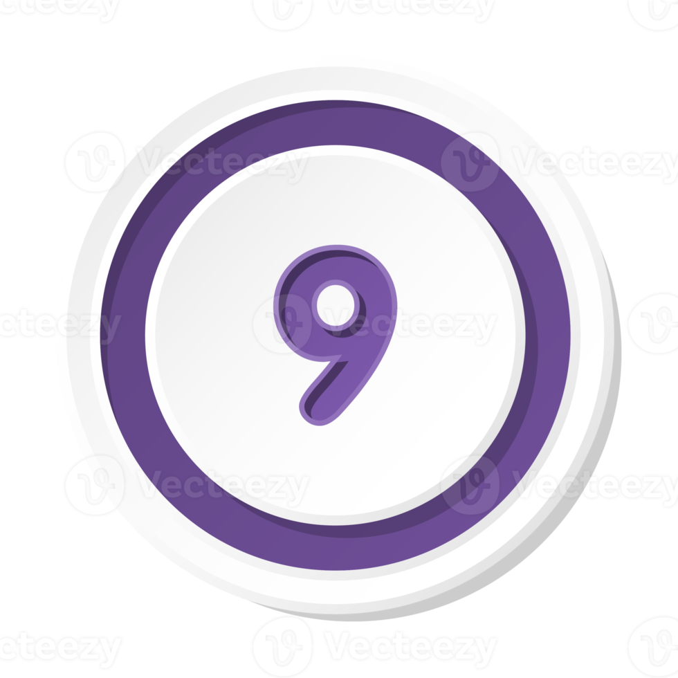 Bullet with number 9 png