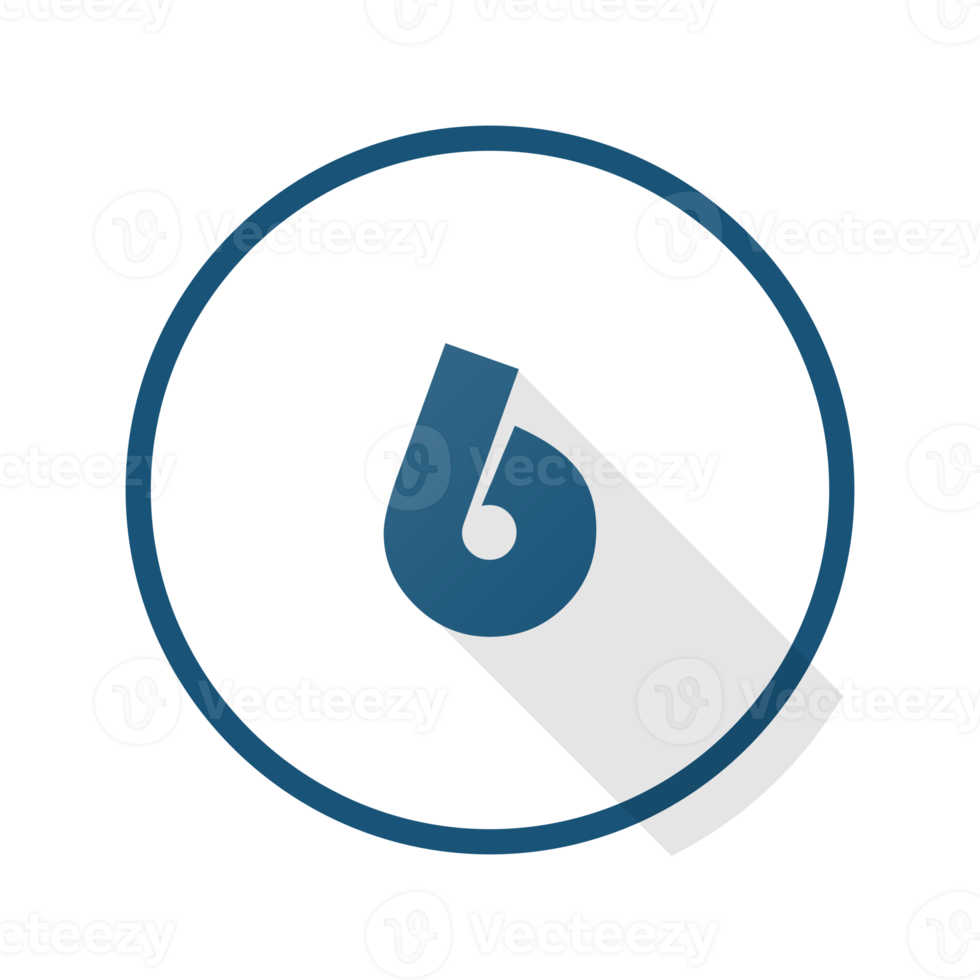 Bullet with number 6 png
