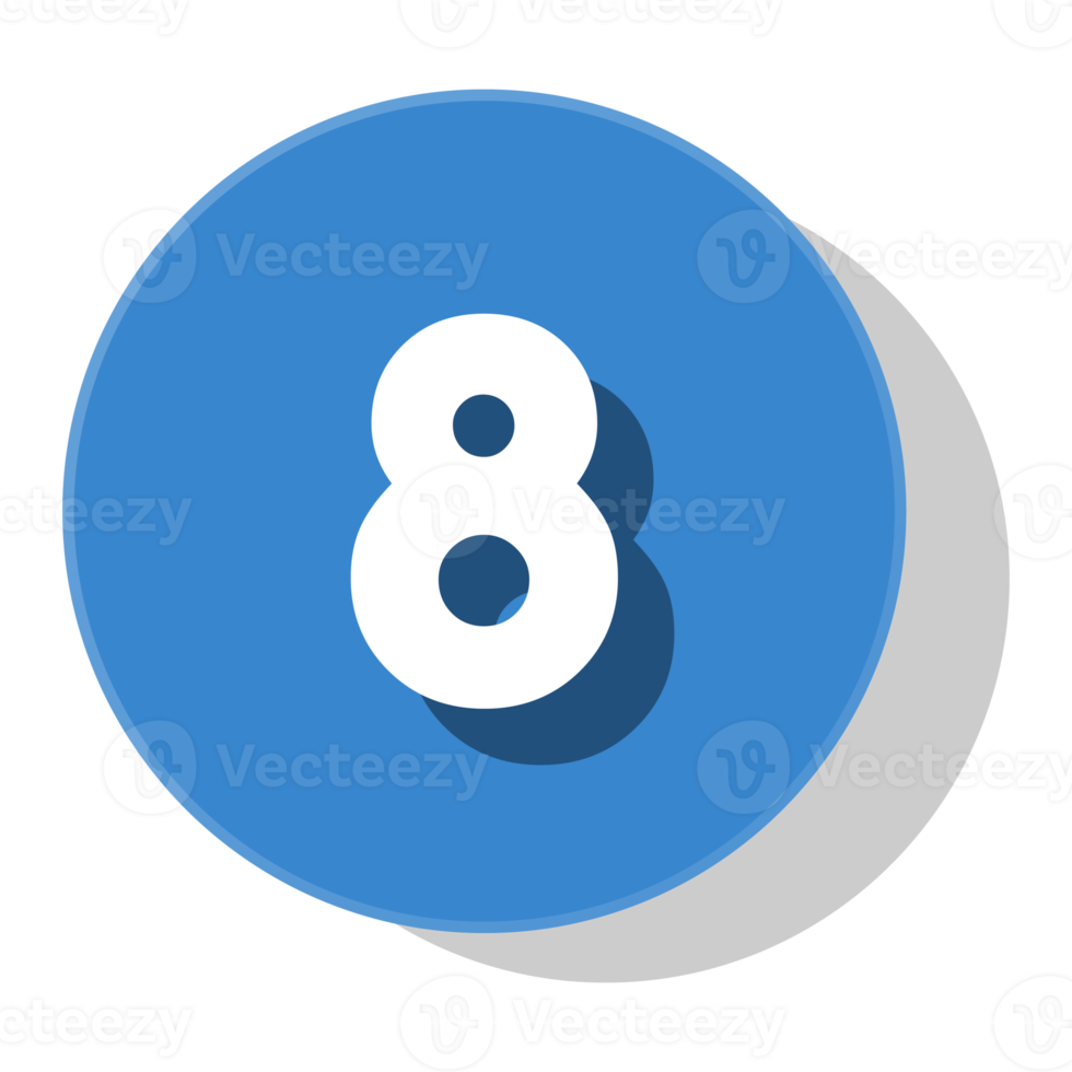 Bullet with number 8 png