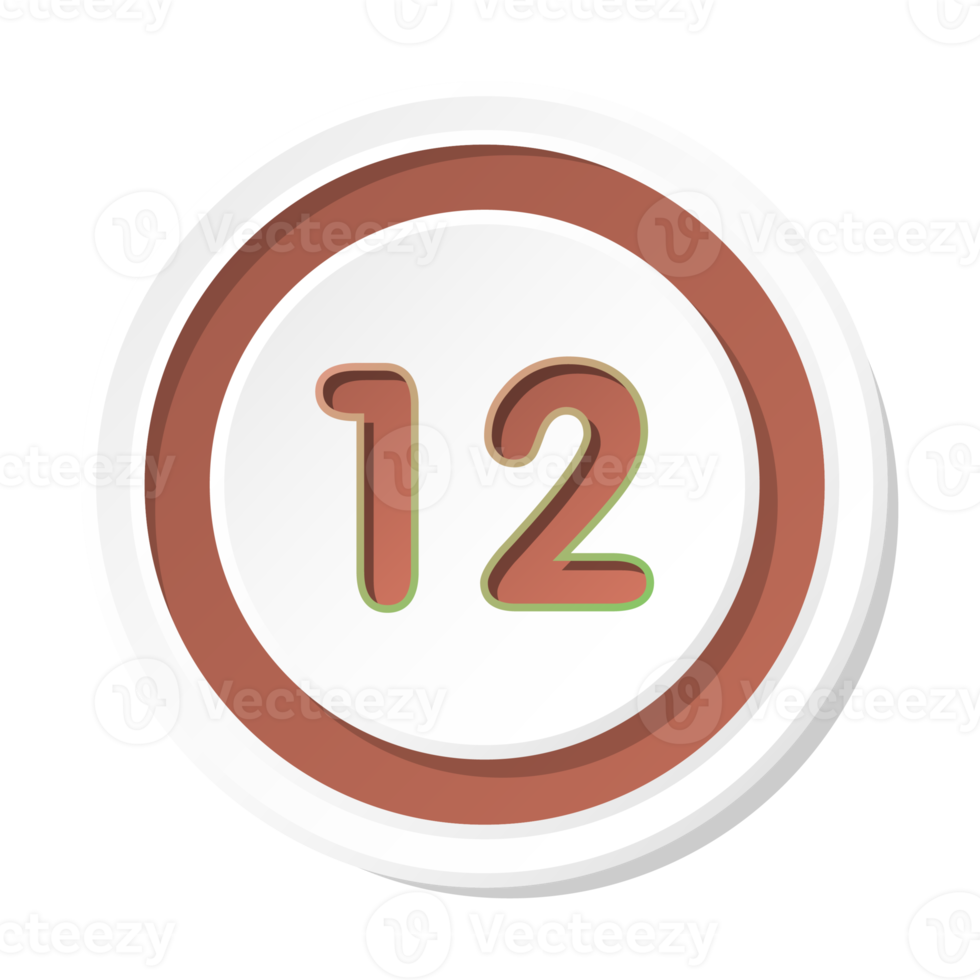 Bullet with number 12 png