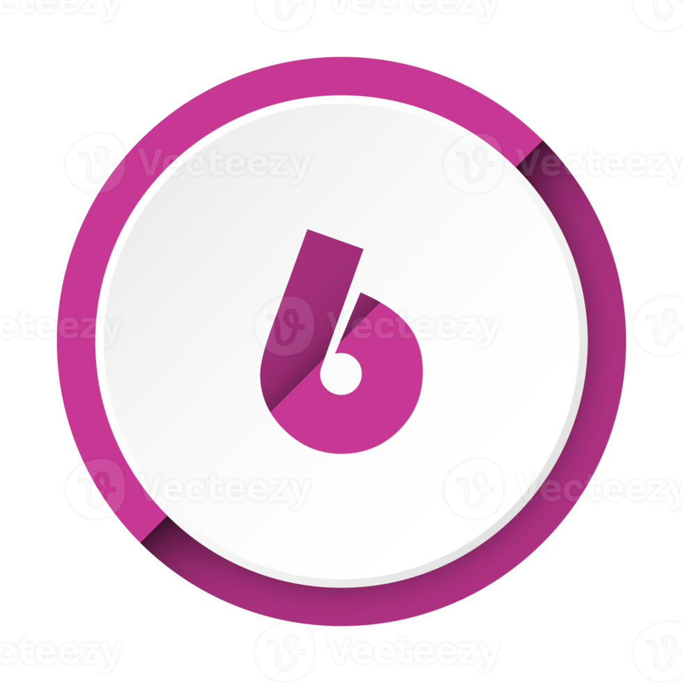 Bullet with number 6 png