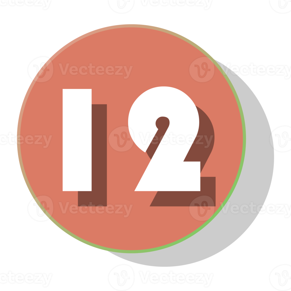 Bullet with number 12 png