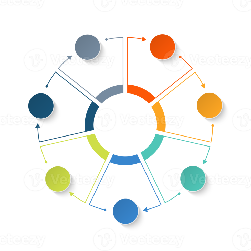 Infographic with 7 steps, process or options. png