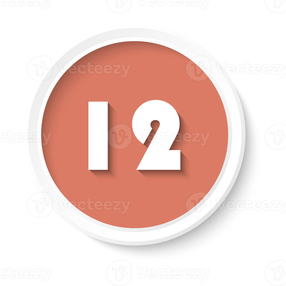 Bullet with number 12 png