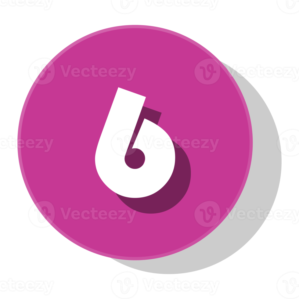 Bullet with number 6 png