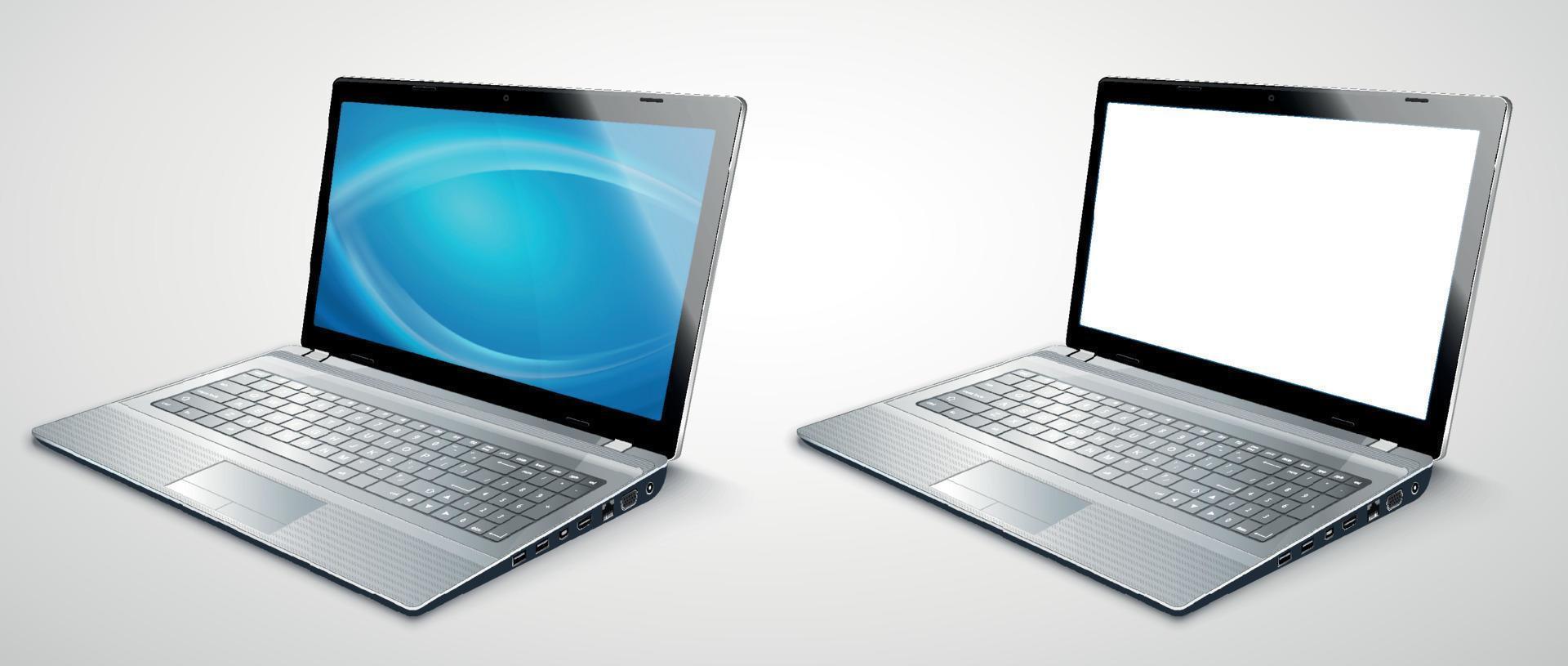 Realistic modern laptop template for presentations vector