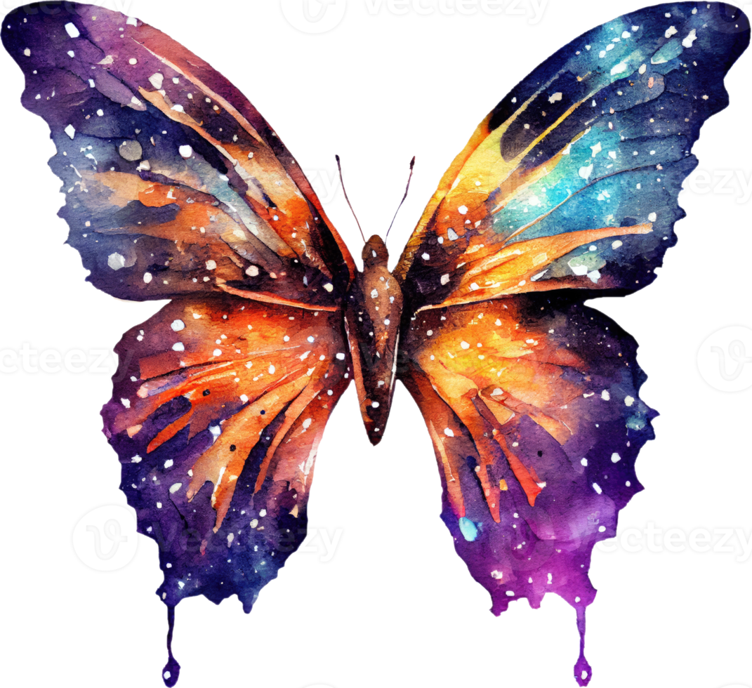 Cosmic Butterfly Watercolor Illustration png