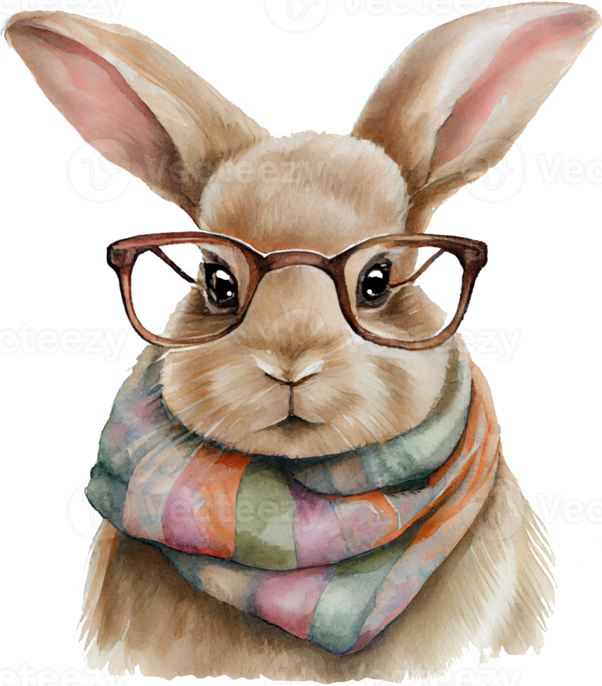 vattenfärg påsk kanin porträtt illustration png