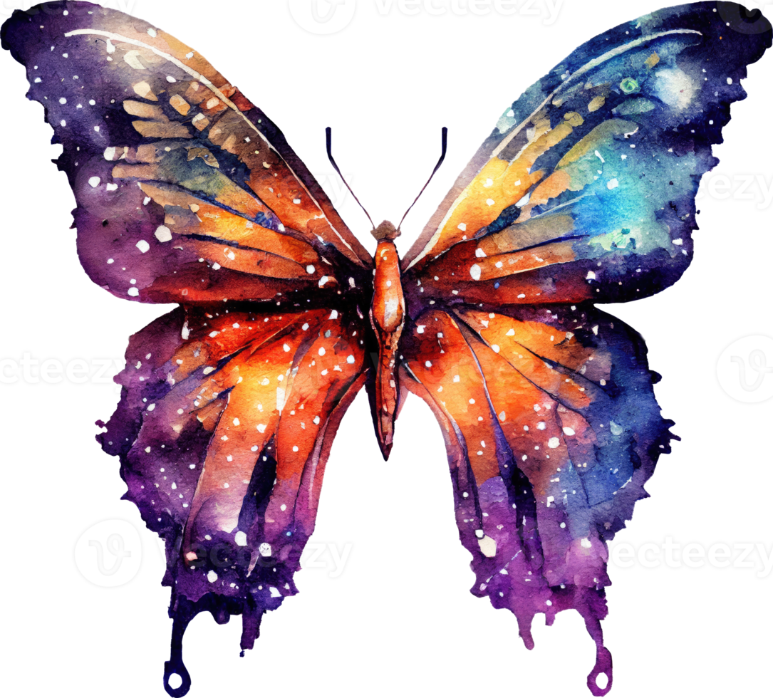 Cosmic Butterfly Watercolor Illustration png