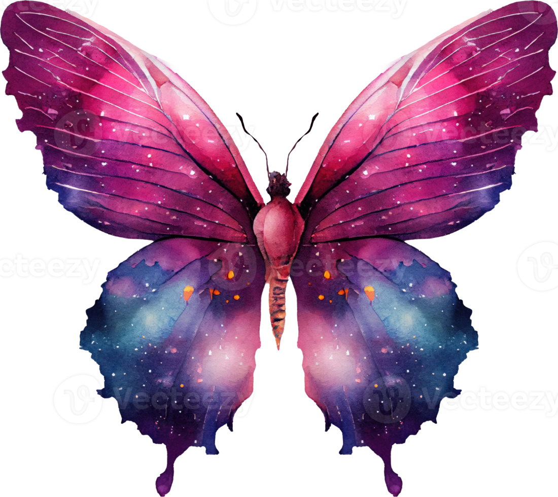 Cosmic Butterfly Watercolor Illustration png