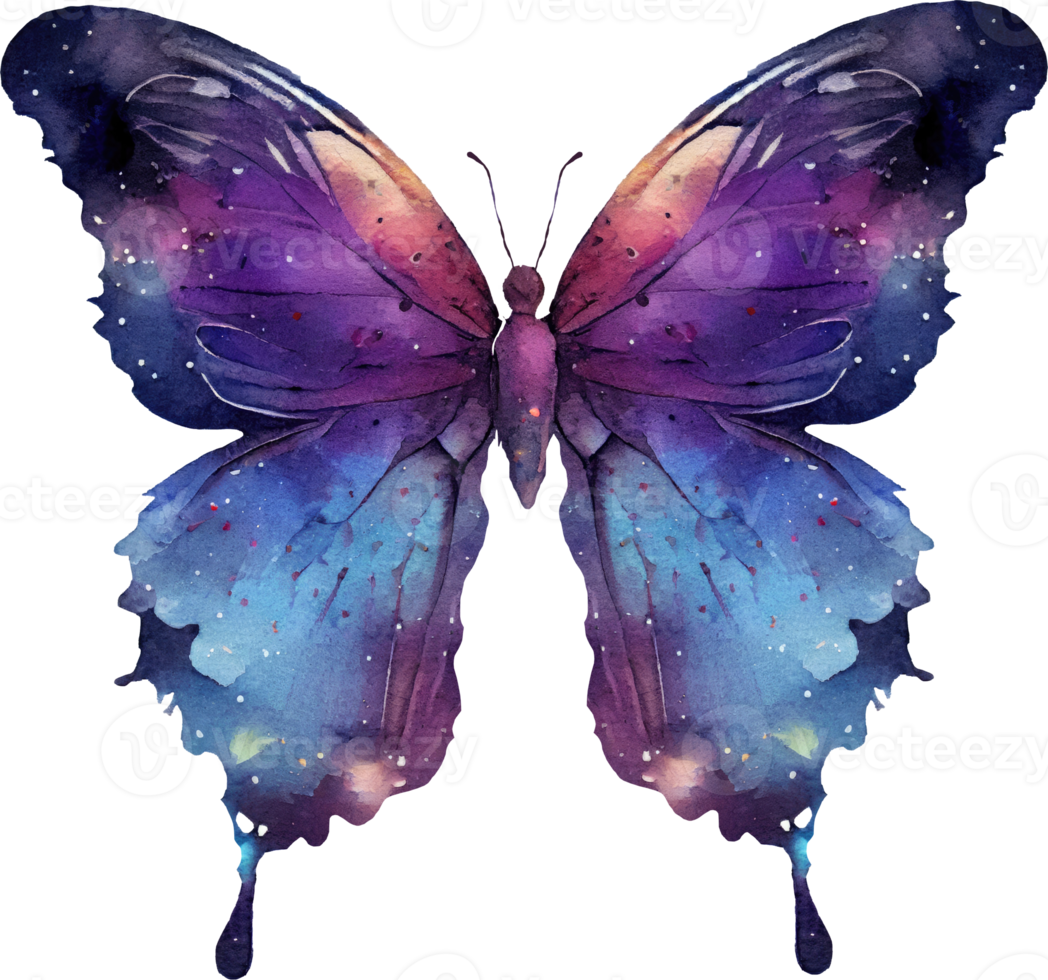 cosmique papillon aquarelle illustration png