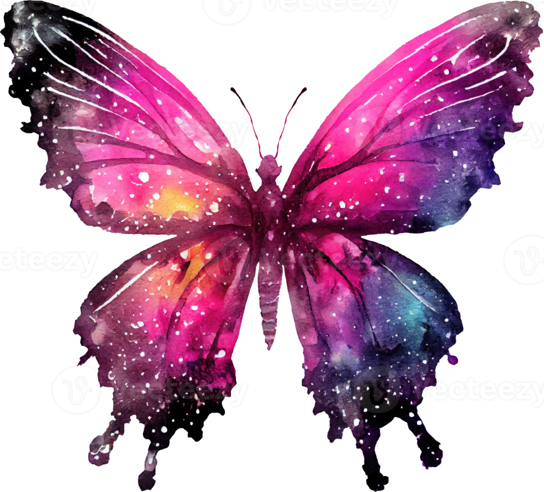 Cosmic Butterfly Watercolor Illustration png