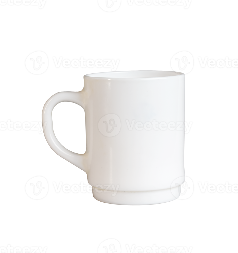 White cup. Side view. Mockup template png