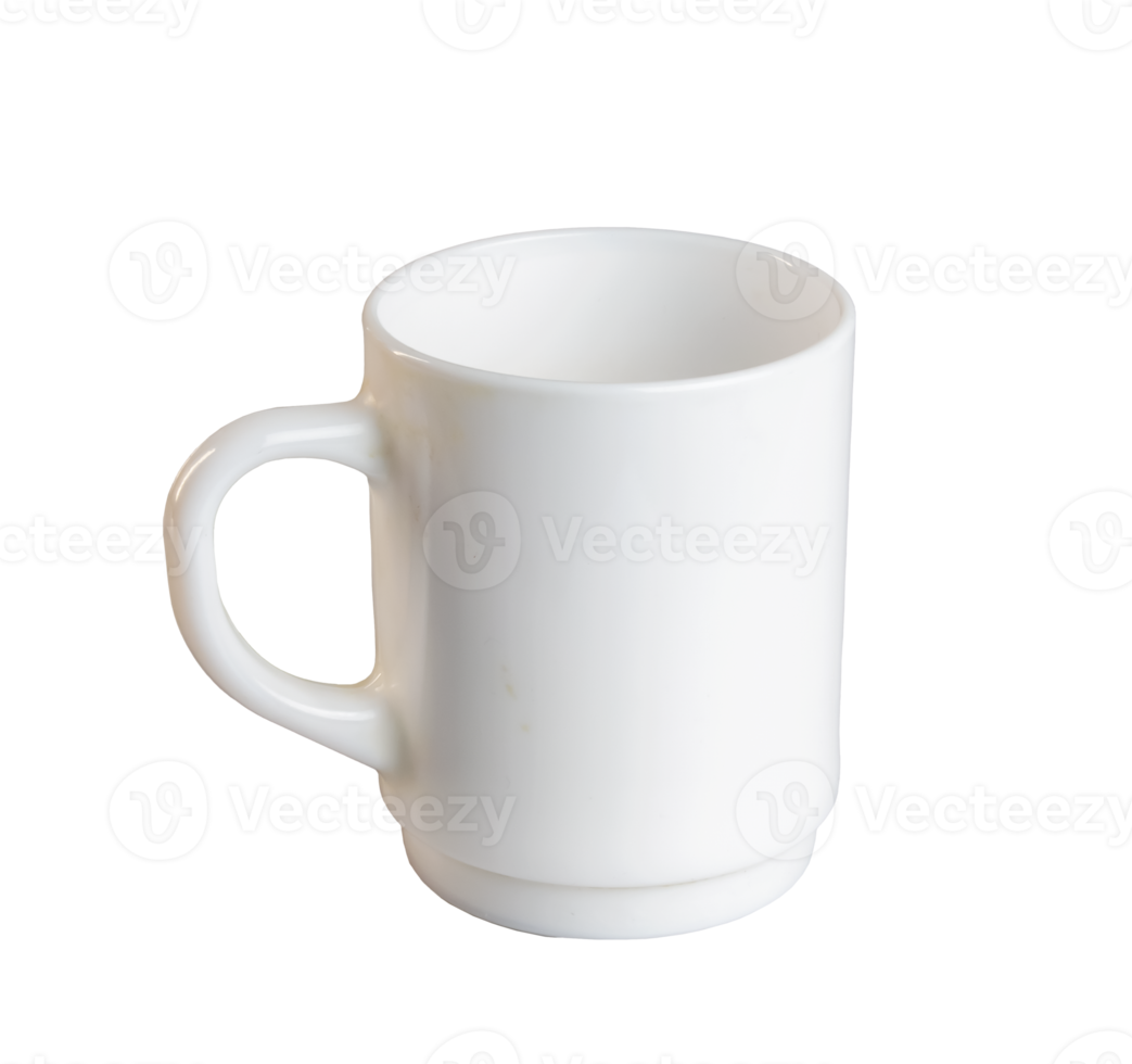 White cup. Side view. Mockup template png