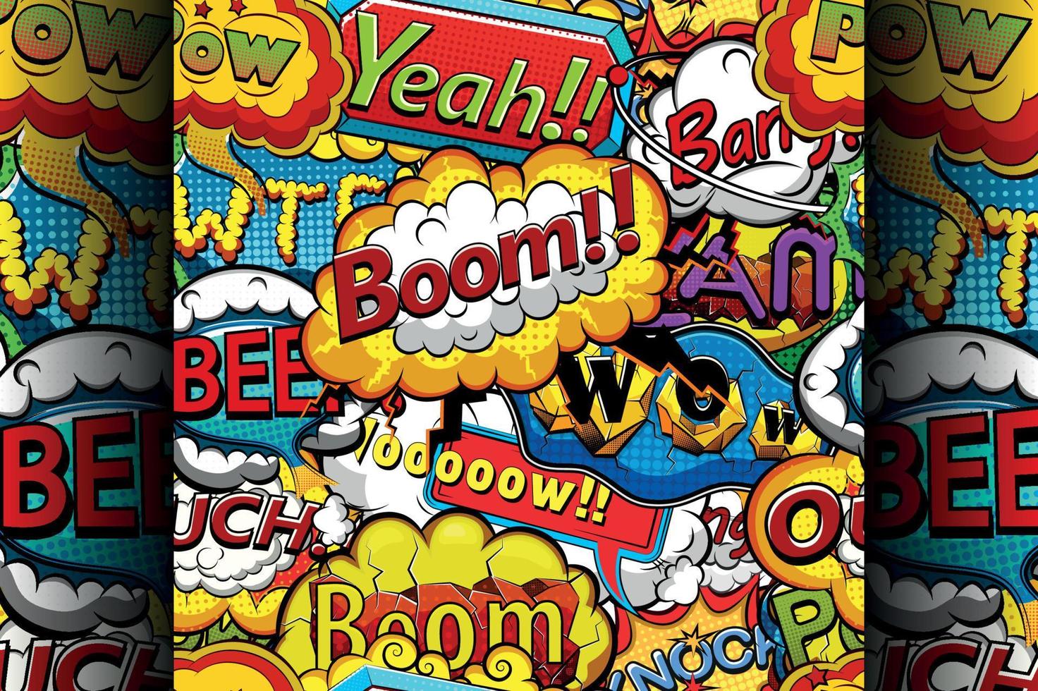 Multicolored comics speech bubbles seamless pattern vector