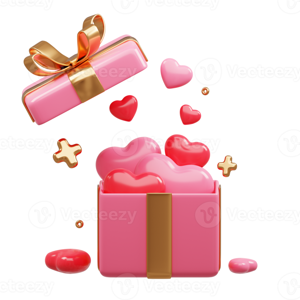 3d Rendern süß Rosa Valentinstag Tag Hintergrund mit Liebe und Herz png