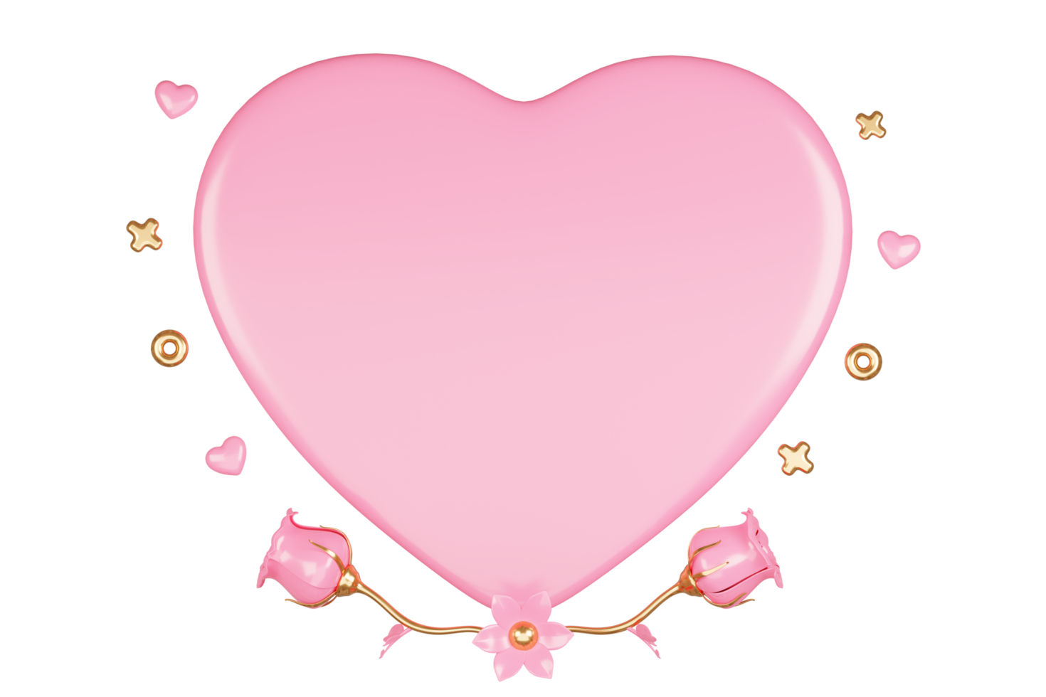 3D rendering cute pink valentine's day background with love and heart png