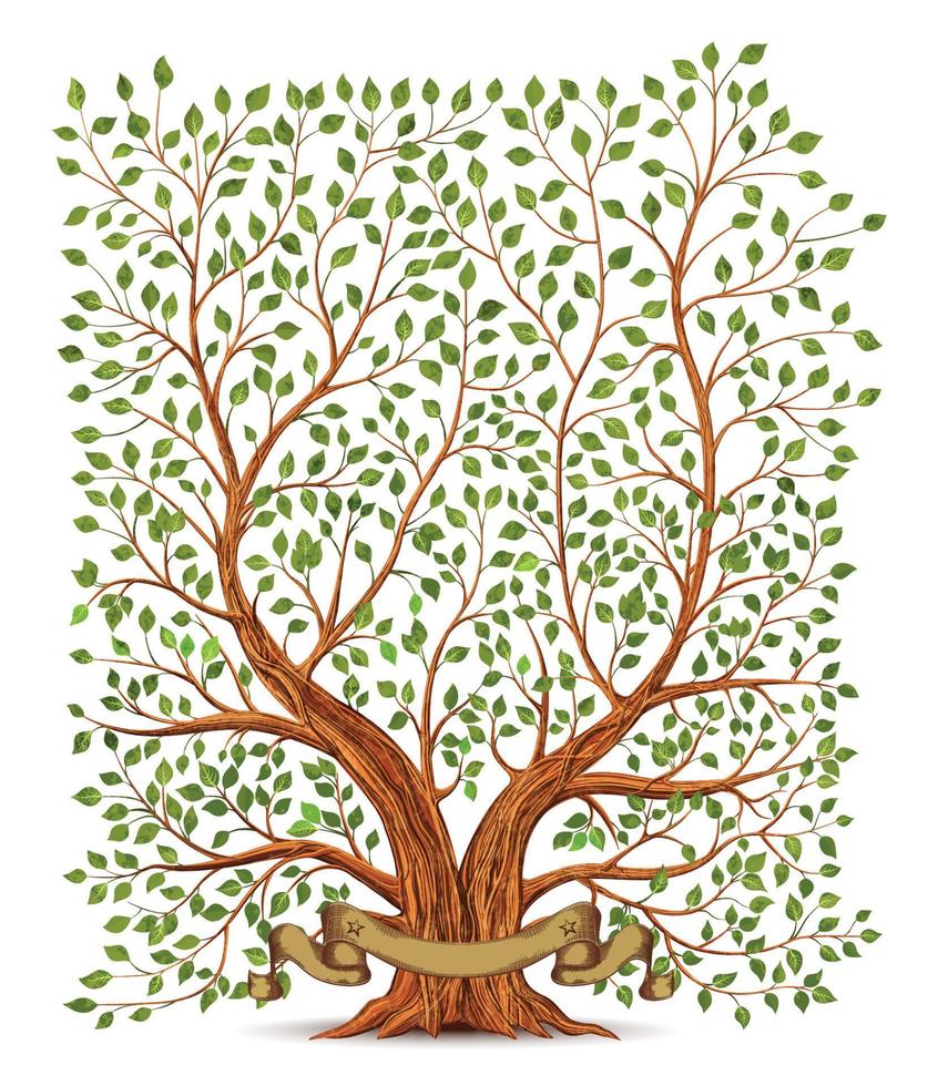 Old vintage tree vector illustration