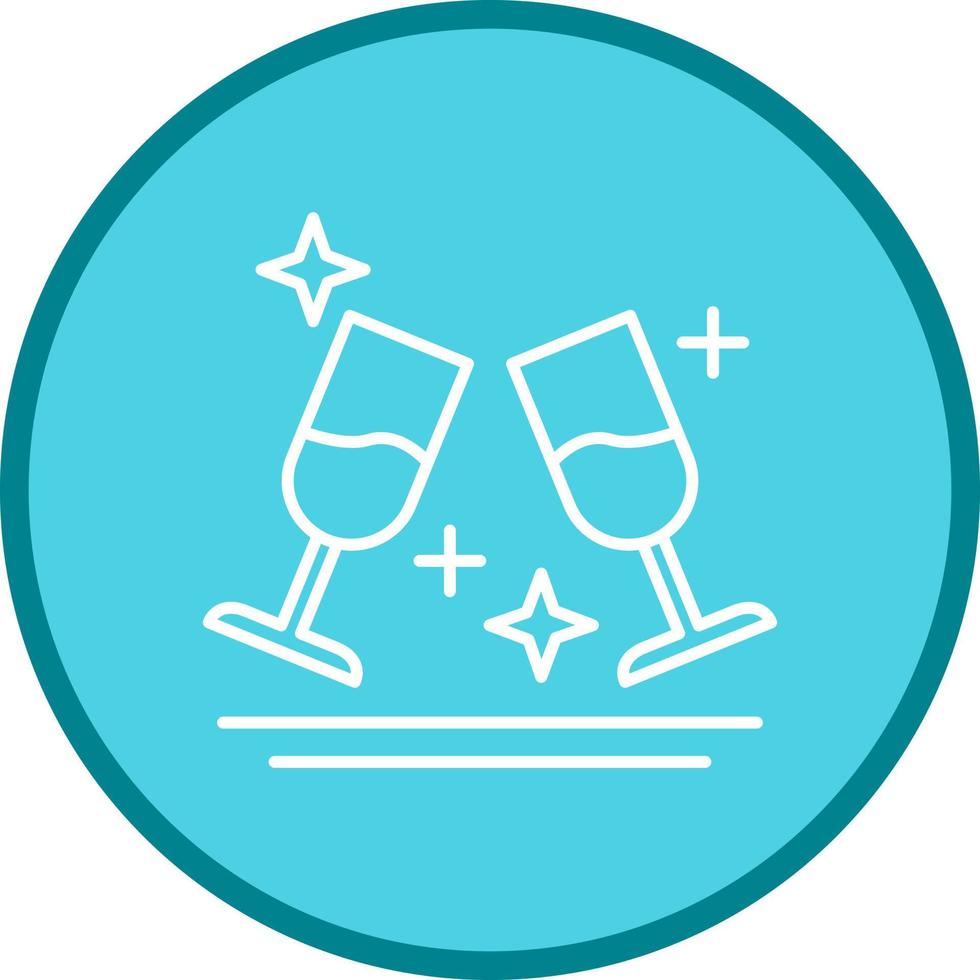 Two Glasses Romantic Vector Icon