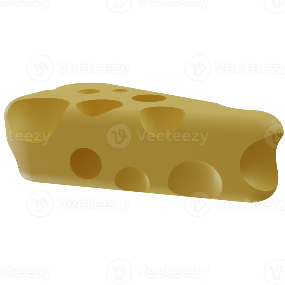 3d render cute cartoon yellow cheese illustration for ui ux design png