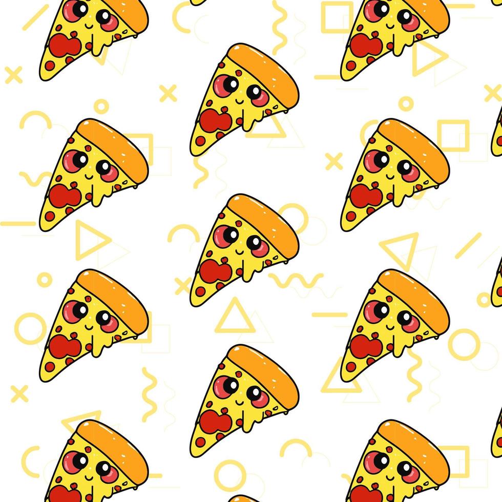 Vector seamless pizza pattern.