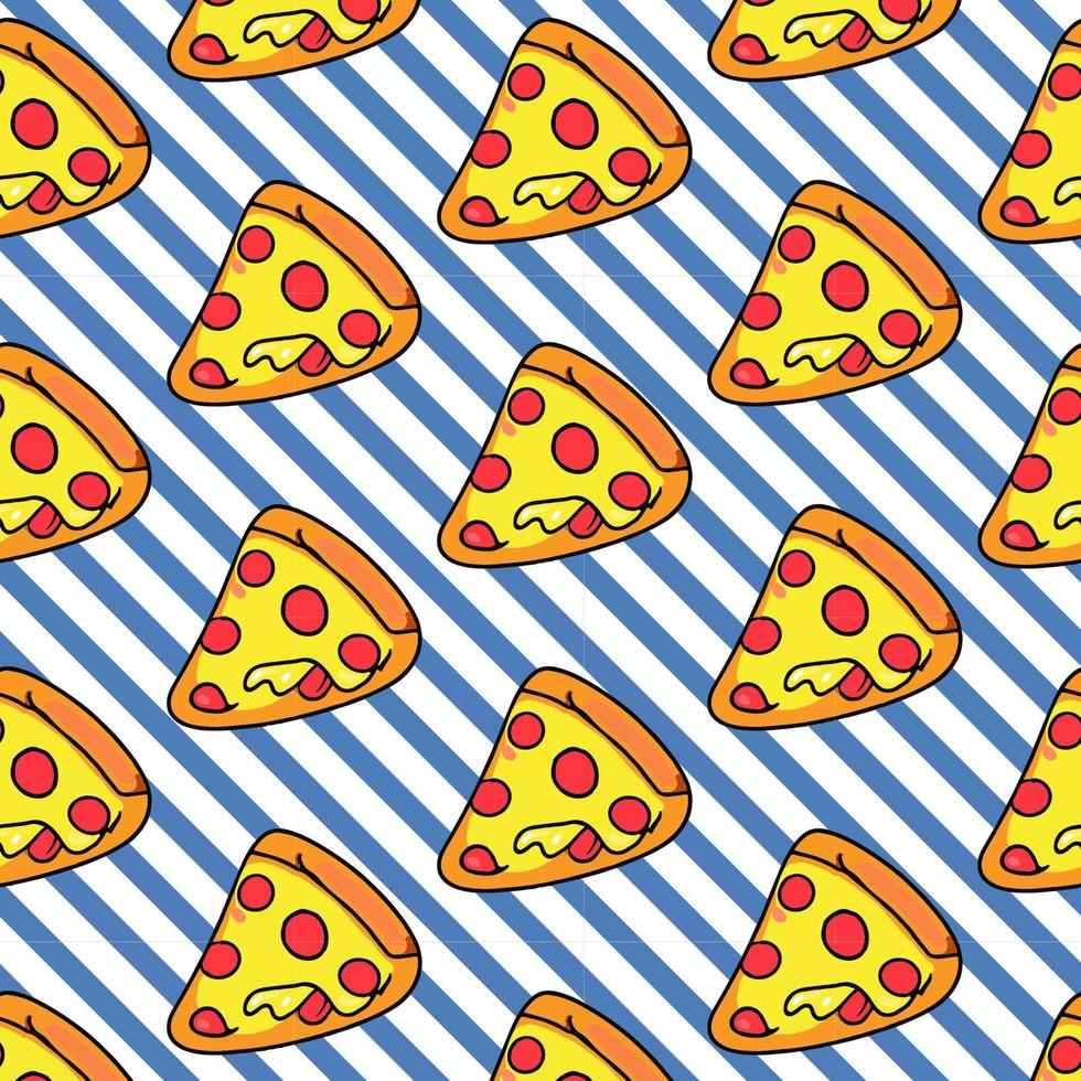 Vector seamless pizza pattern.