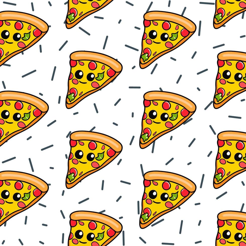 Vector seamless pizza pattern.