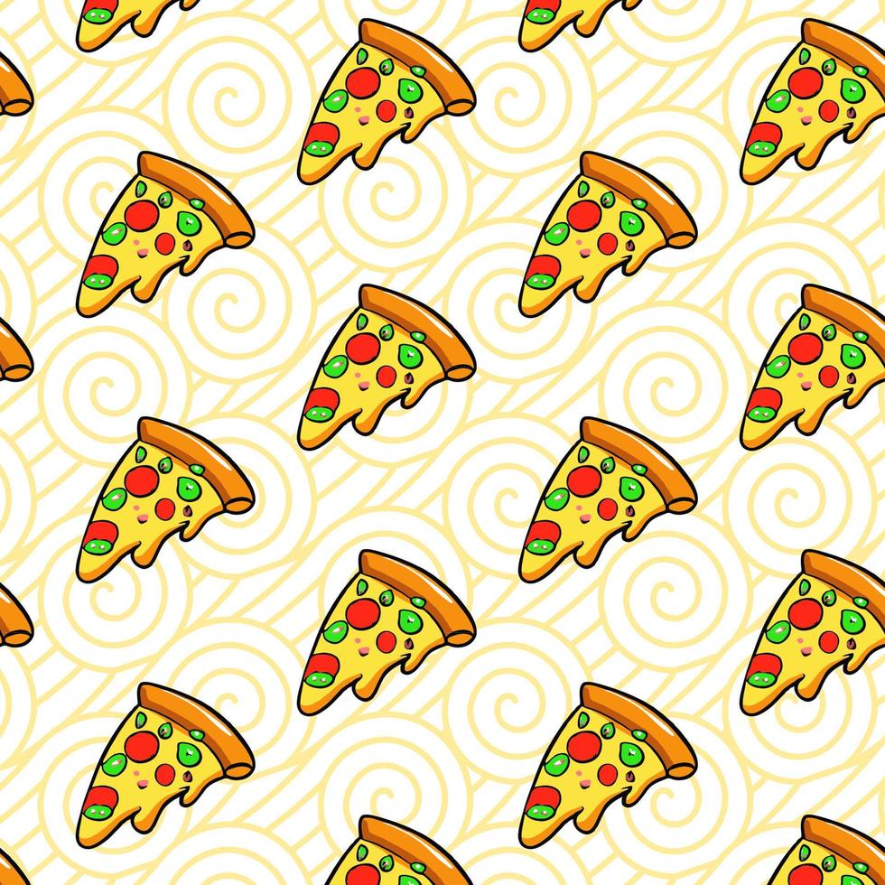 Vector seamless pizza pattern.